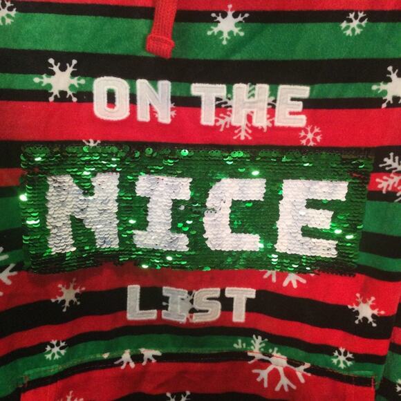 Ugly Christmas velour track set Naughty/Nice Juniors Medium - Picture 3 of 6